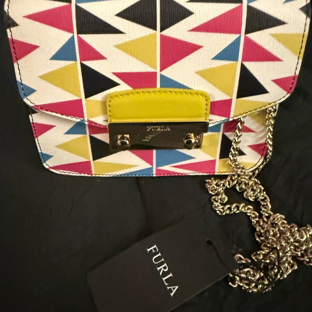 NWT Furla Colorful Geometric Crossbody Bag